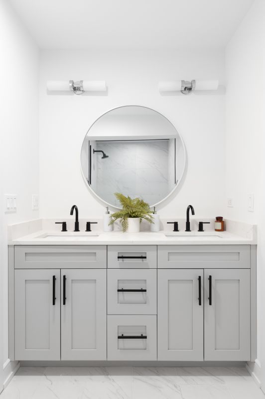 Floating vanity with double sinks