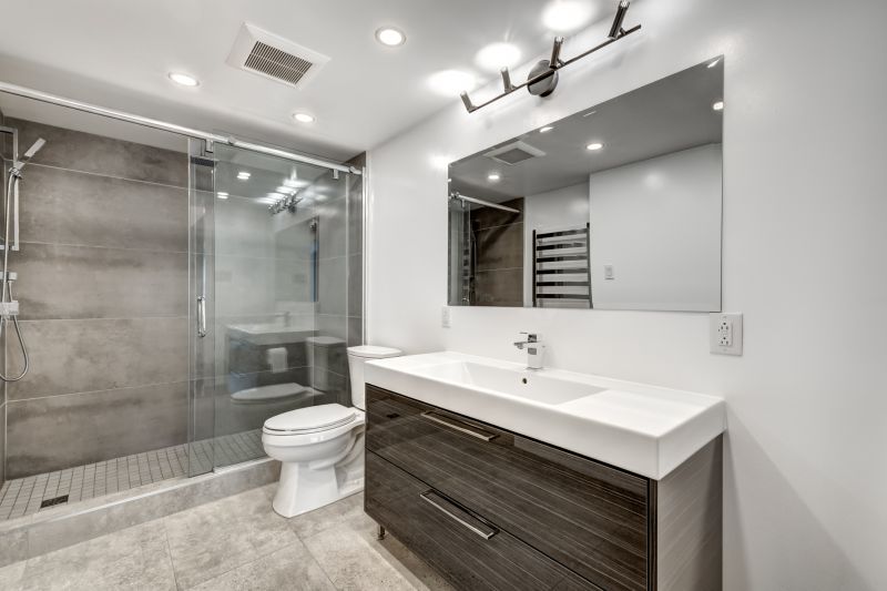 Contemporary bathroom with accent lighting
